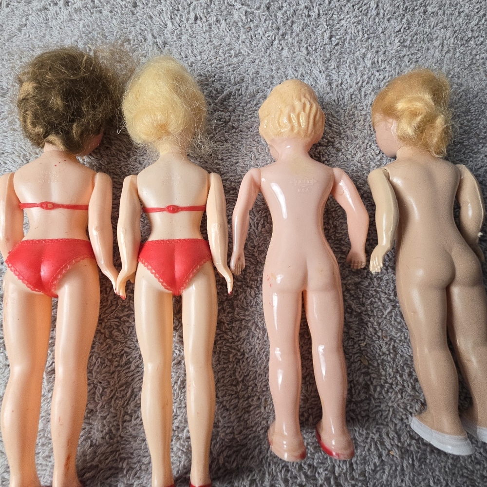 Vintage 2 Sleepy Eye Dolls And 2 Hard Plastic Dolls - Picture 11 of 12